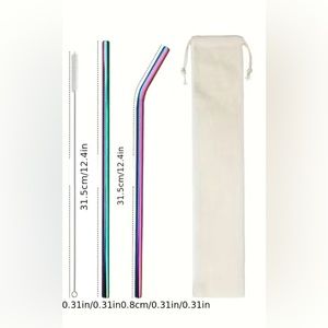 Rainbow 40 oz Stainless Steel Straws